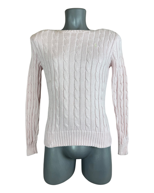Polo Ralph Lauren Zopfmuster Pullover rosa Größe S