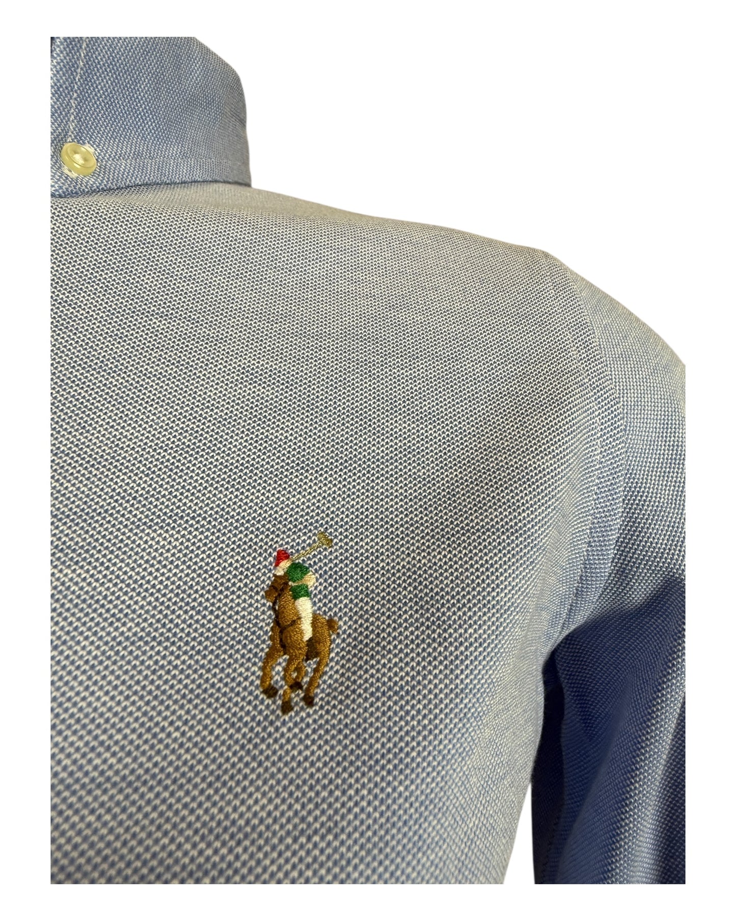 Polo Ralph Lauren Knit Oxford Bluse hellblau Größe M