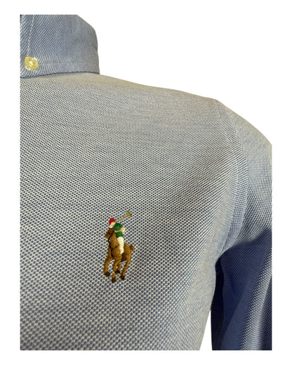 Polo Ralph Lauren Knit Oxford Bluse hellblau Größe M