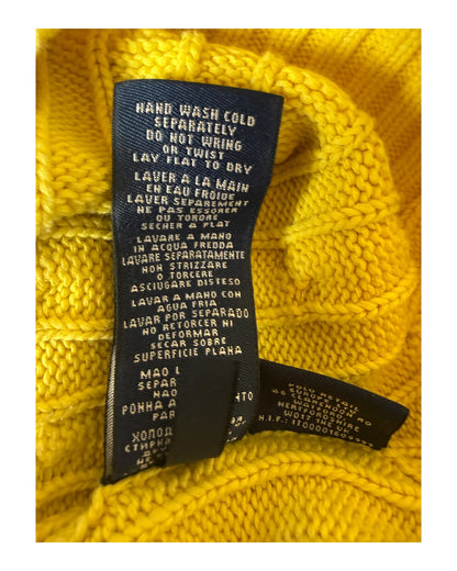 Polo Ralph Lauren Zopfmuster Pullover gelb Größe S