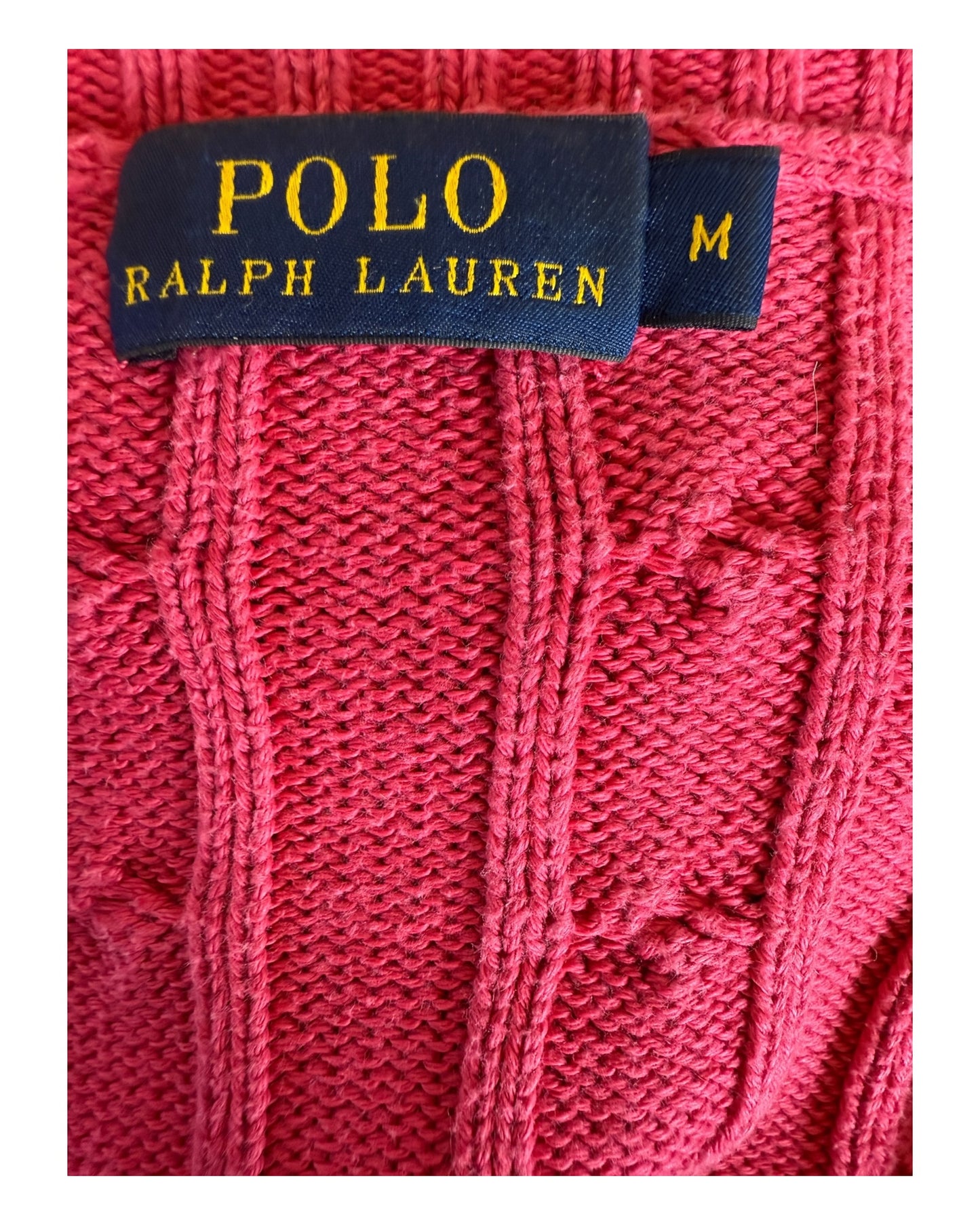 Polo Ralph Lauren Zopfmuster Pullover pink Größe M
