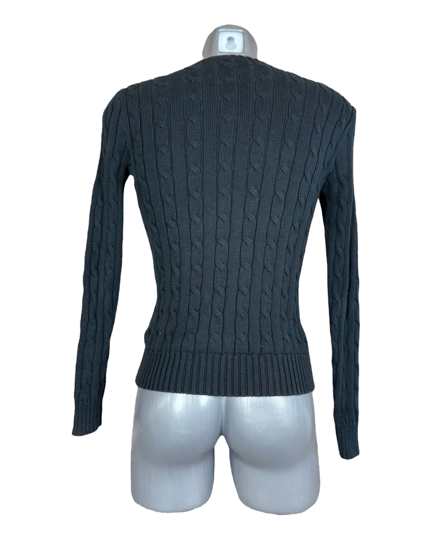 Polo Ralph Lauren Zopfmuster Pullover schwarz Größe S