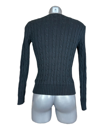 Polo Ralph Lauren Zopfmuster Pullover schwarz Größe S