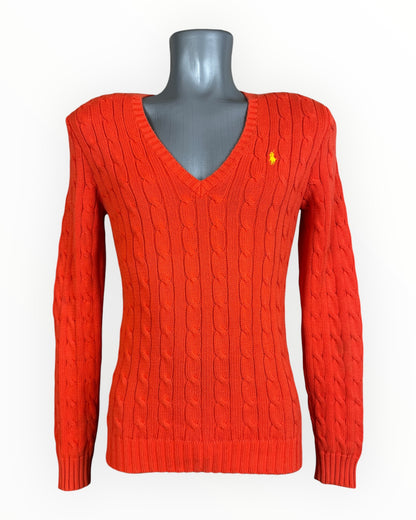 Polo Ralph Lauren Zopfmuster Pullover orange Größe S