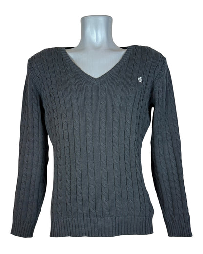 Polo Ralph Lauren Zopfmuster Pullover schwarz Größe M