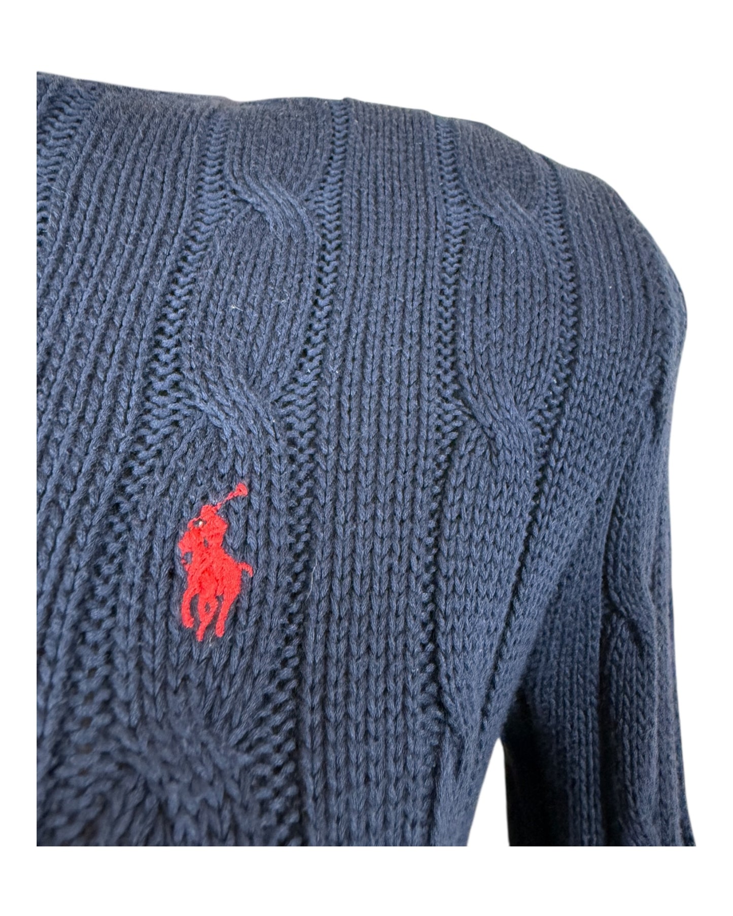 Polo Ralph Lauren Zopfmuster Pullover marineblau Größe S