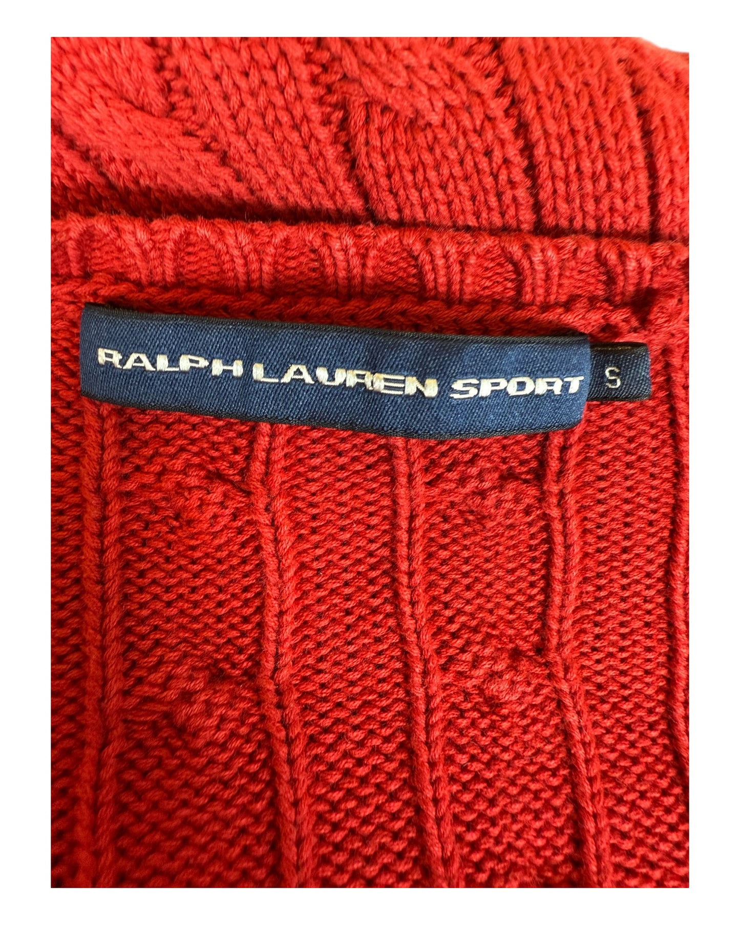 Polo Ralph Lauren Zopfmuster Pullover rot Größe S