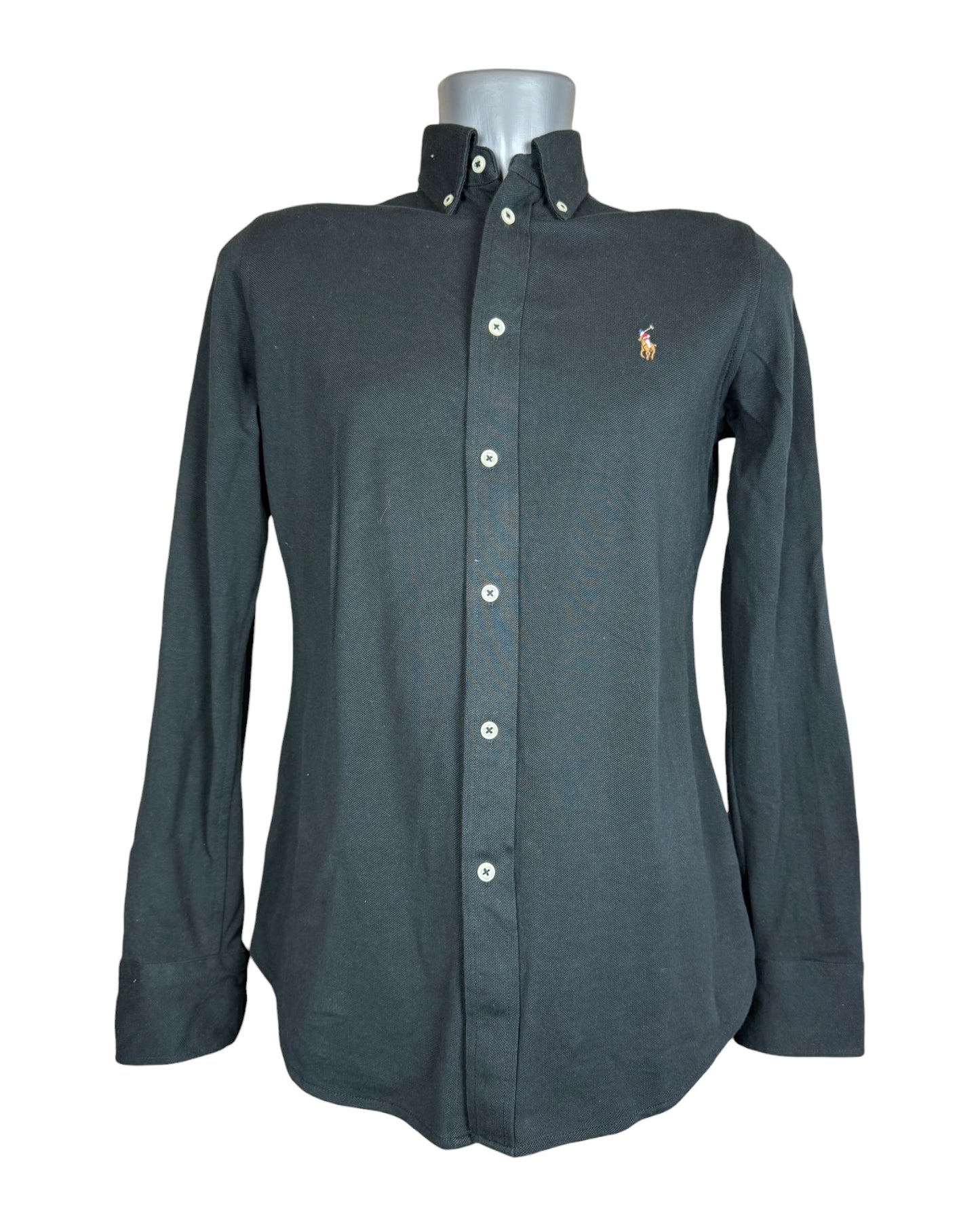 Polo Ralph Lauren Knit Oxford Bluse schwarz Größe M
