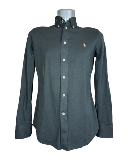 Polo Ralph Lauren Knit Oxford Bluse schwarz Größe M