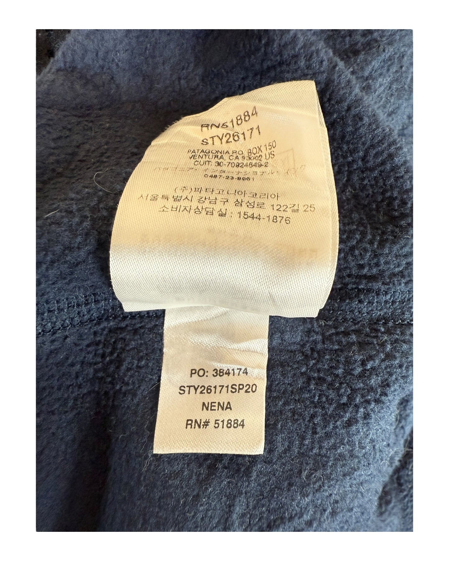 Patagonia Fleece Jacke marineblau Größe M