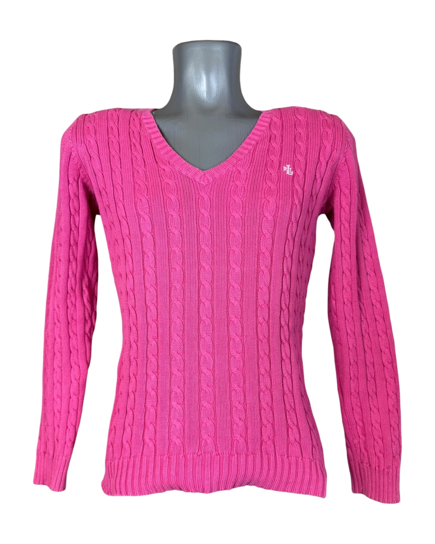 Polo Ralph Lauren Zopfmuster Pullover pink Größe S