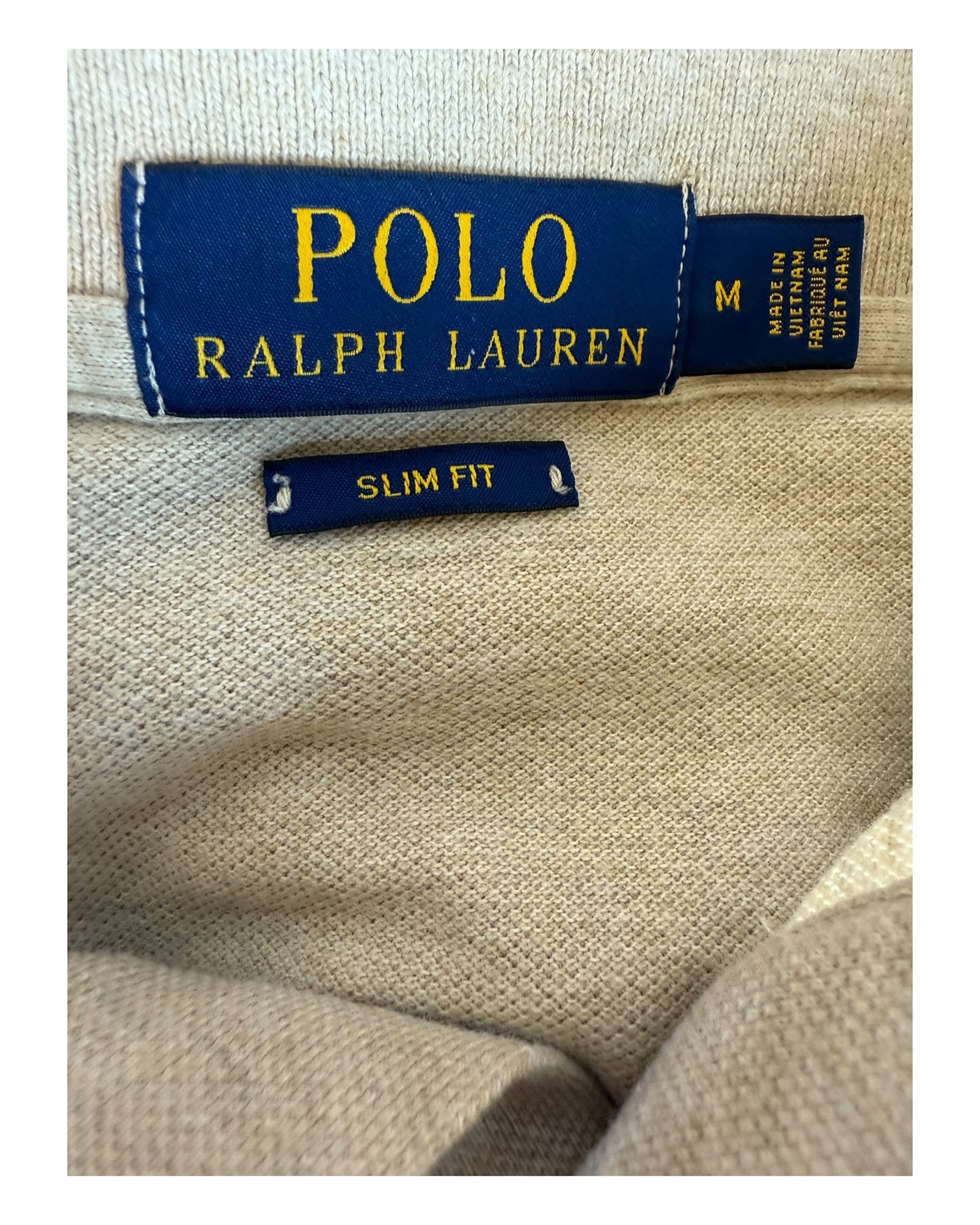 Polo Ralph Lauren langärmliges Poloshirt beige Größe M