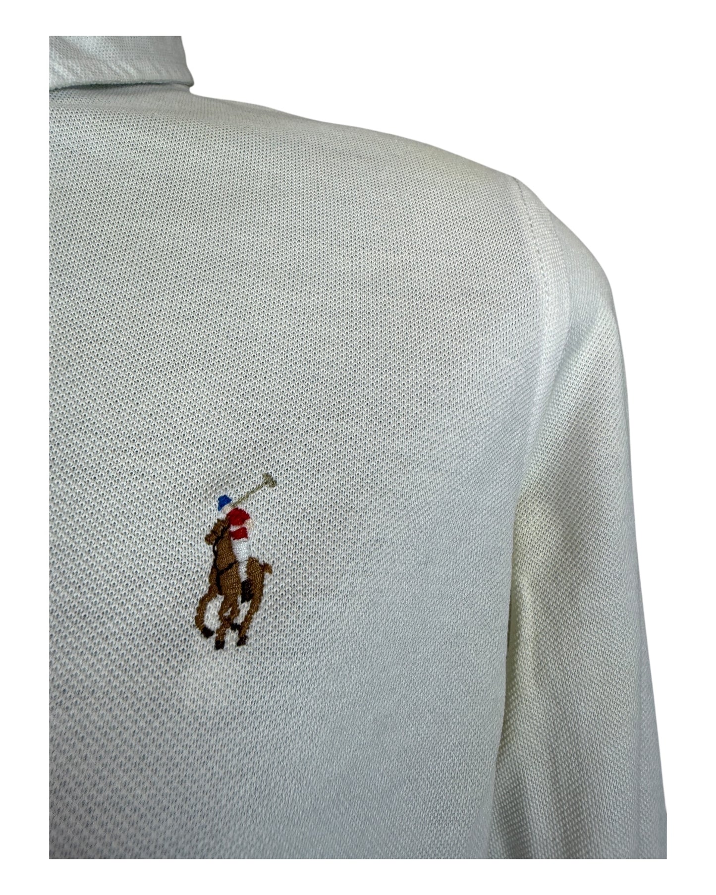 Polo Ralph Lauren Knit Oxford Bluse weiß Größe L