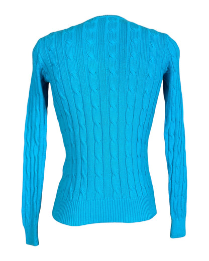 Polo Ralph Lauren Zopfmuster Pullover türkis Größe S