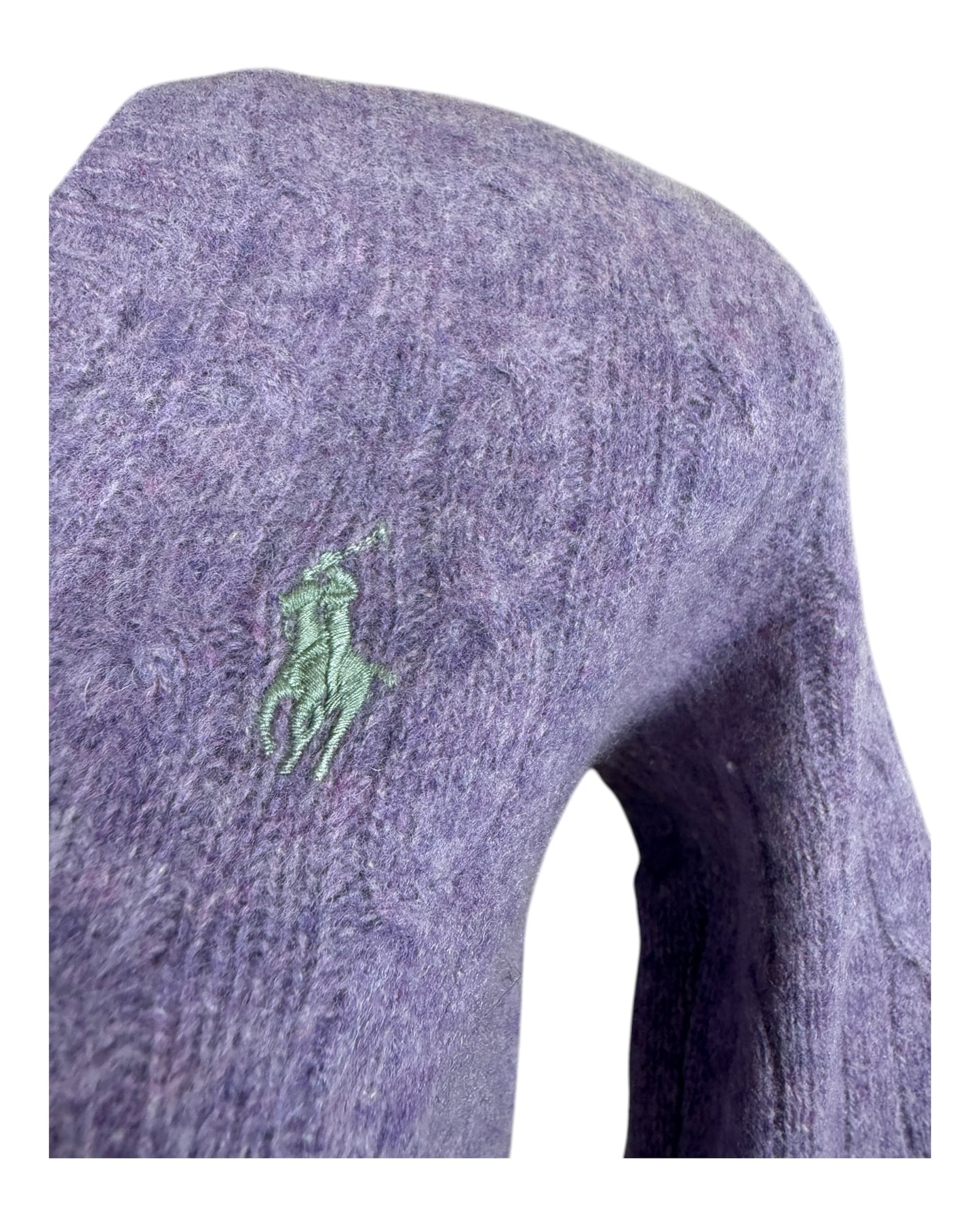 Polo Ralph Lauren Zopfmuster Pullover lila Größe S