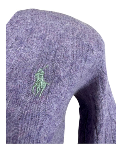 Polo Ralph Lauren Zopfmuster Pullover lila Größe S