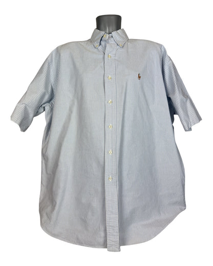 Polo by Ralph Lauren Kurzarmhemd blau weiß gestreift Größe XL