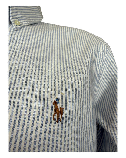 Polo Ralph Lauren Oxfordhemd hellblau weiß gestreift Größe M