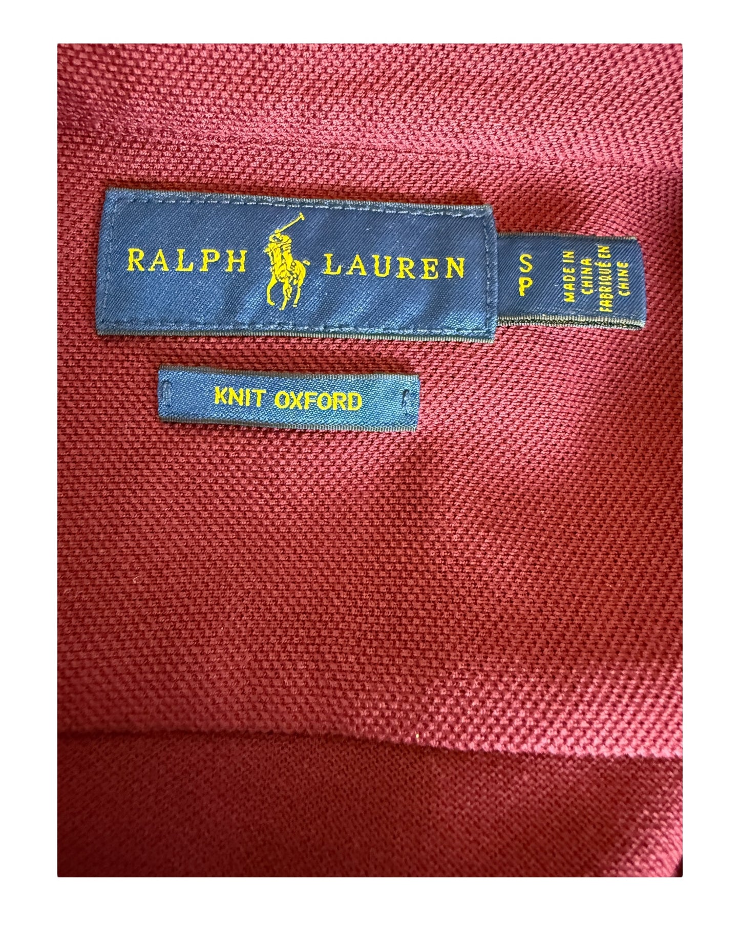 Polo Ralph Lauren Knit Oxford Bluse bordeauxrot Größe S