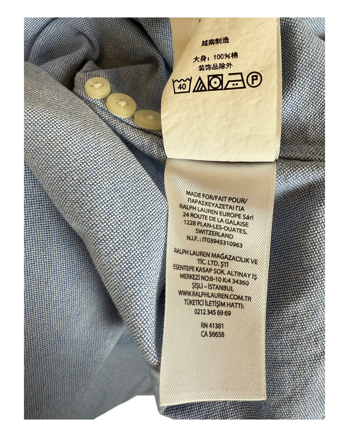 Polo Ralph Lauren Oxfordhemd hellblau Größe L