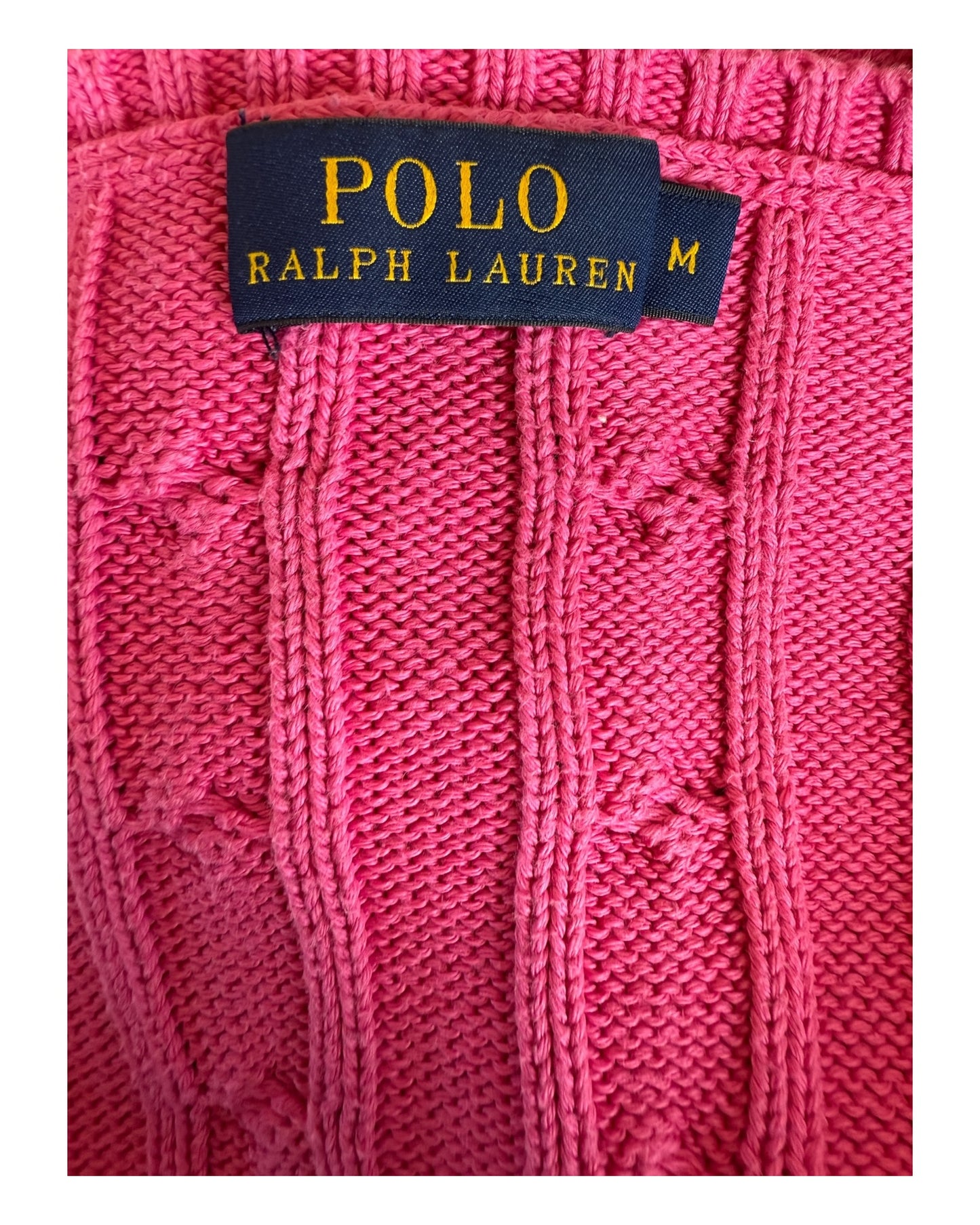 Polo Ralph Lauren Zopfmuster Pullover pink Größe M
