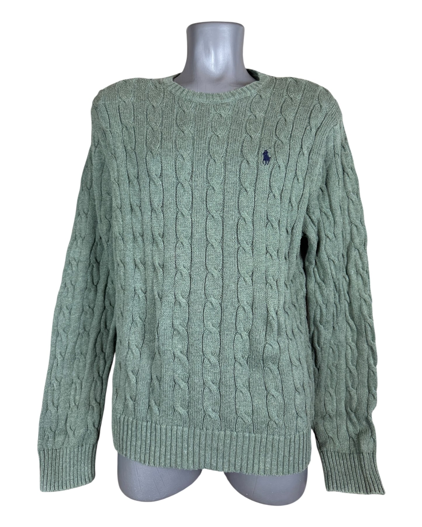 Polo Ralph Lauren Zopfmuster Pullover grün Größe L