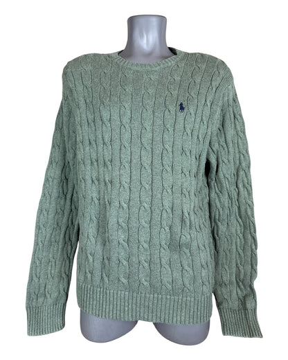 Polo Ralph Lauren Zopfmuster Pullover grün Größe L