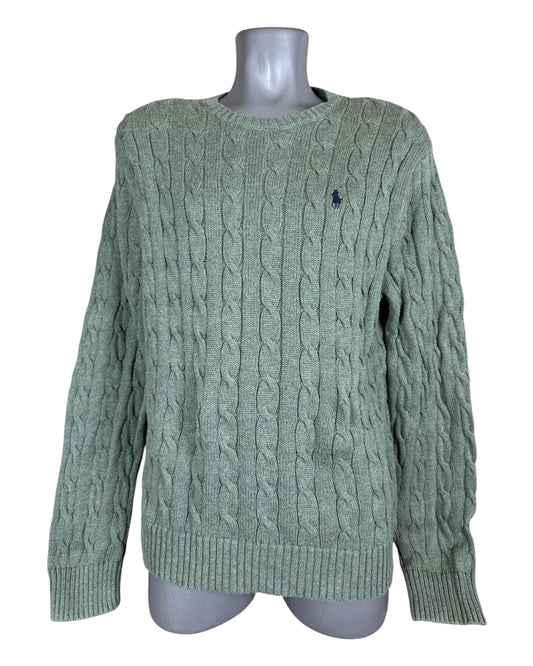 Polo Ralph Lauren Zopfmuster Pullover grün Größe L