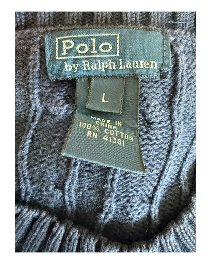 Polo Ralph Lauren Zopfmuster Pullover marineblau Größe L