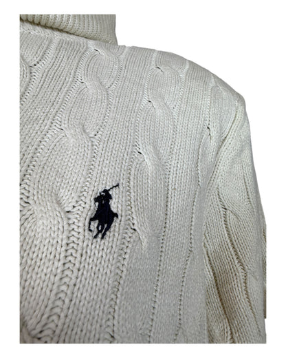 Polo Ralph Lauren Zopfmuster Pullover weiß Größe XL