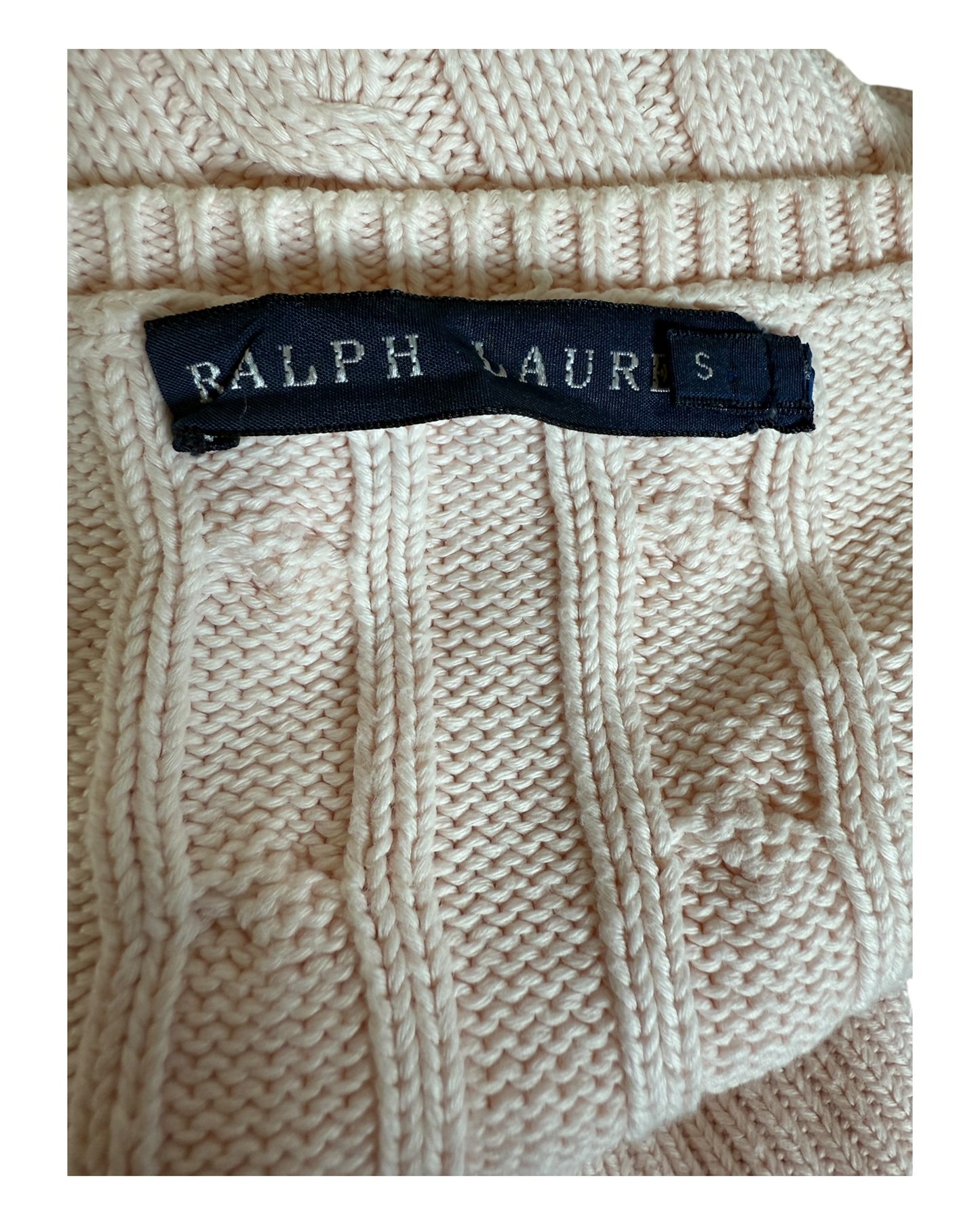Polo Ralph Lauren Zopfmuster Pullover rosa Größe S