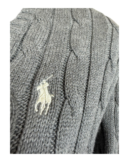 Polo Ralph Lauren Zopfmuster Pullover grau Größe M