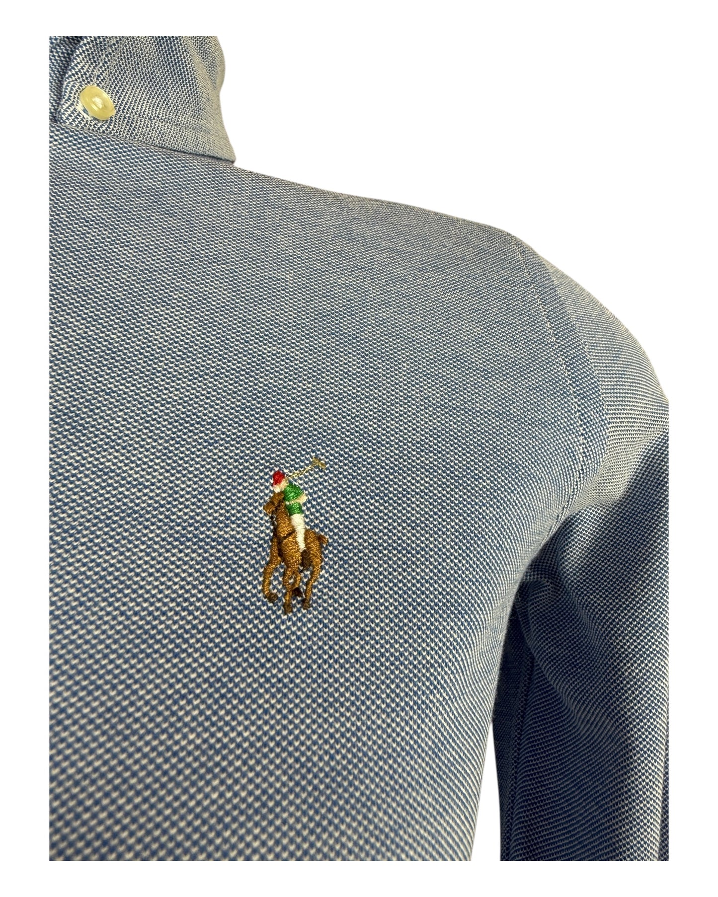 Polo Ralph Lauren Knit Oxford Bluse hellblau Größe S