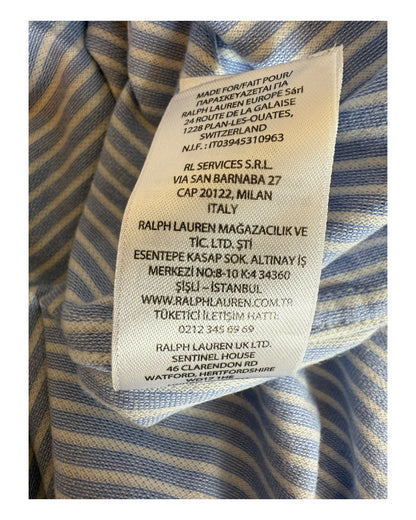Polo Ralph Lauren Knit Oxford Bluse hellblau weiß gestreift Größe M