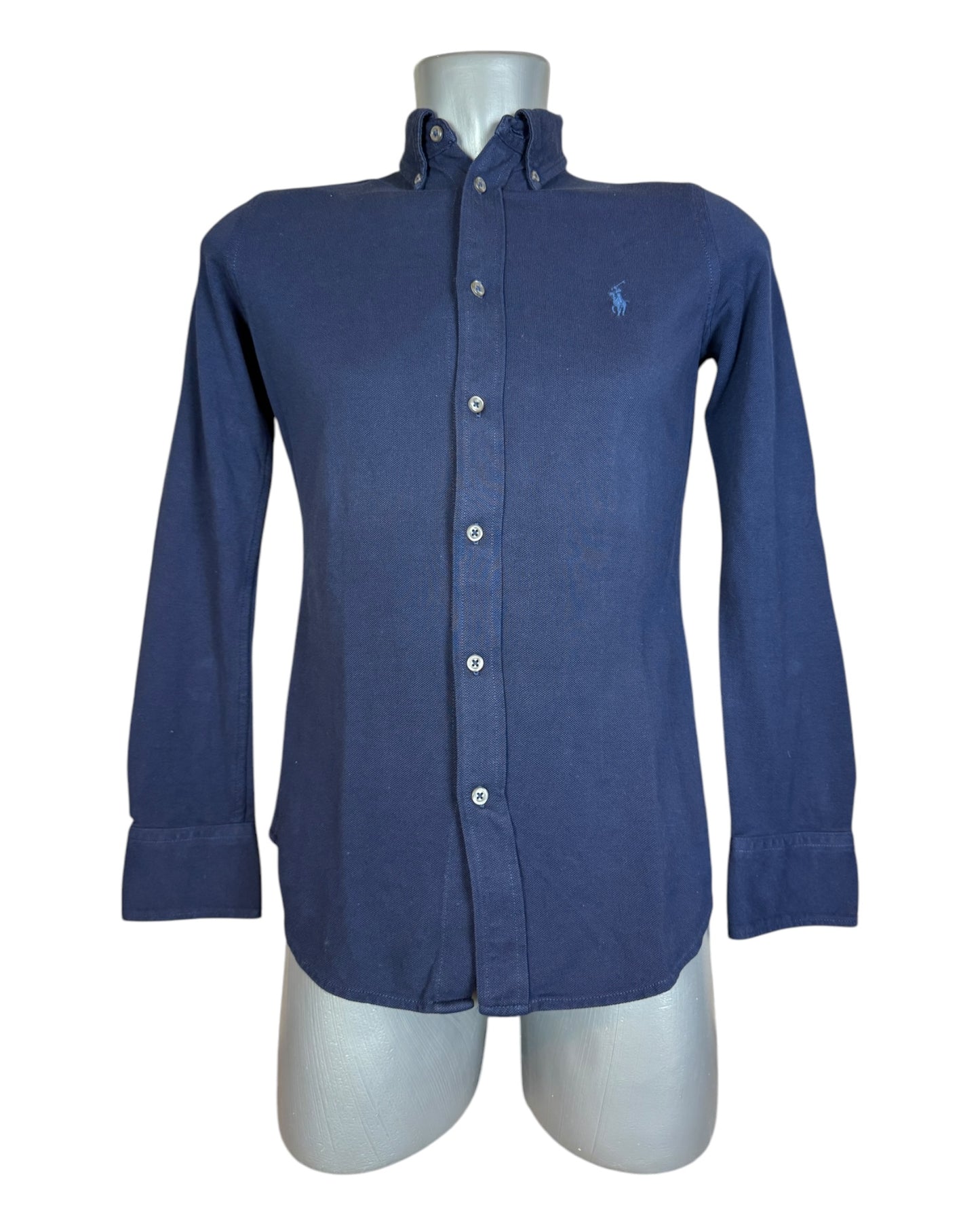 Polo Ralph Lauren Knit Oxfordhemd Bluse marineblau Größe S