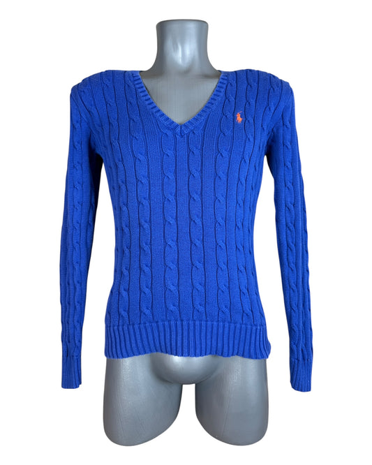 Polo Ralph Lauren Zopfmuster Pullover blau Größe M
