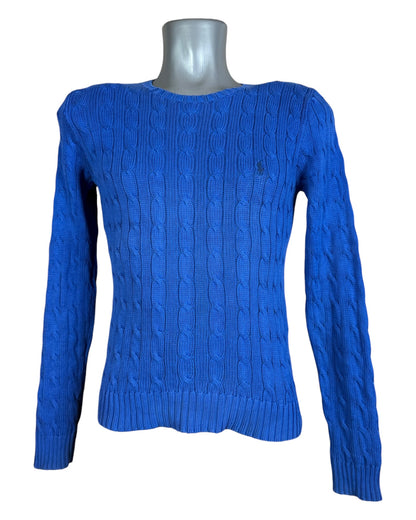 Polo Ralph Lauren Zopfmuster Pullover blau Größe M