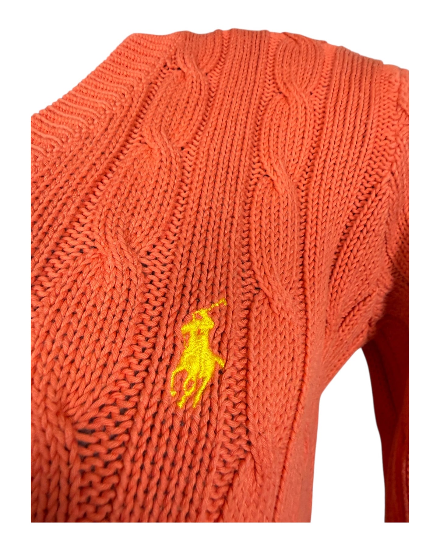 Polo Ralph Lauren Zopfmuster Pullover orange Größe M
