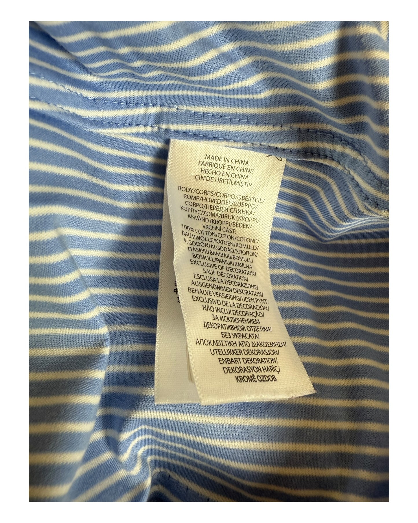 Polo Ralph Lauren Bluse hellblau weiß gestreift Größe S