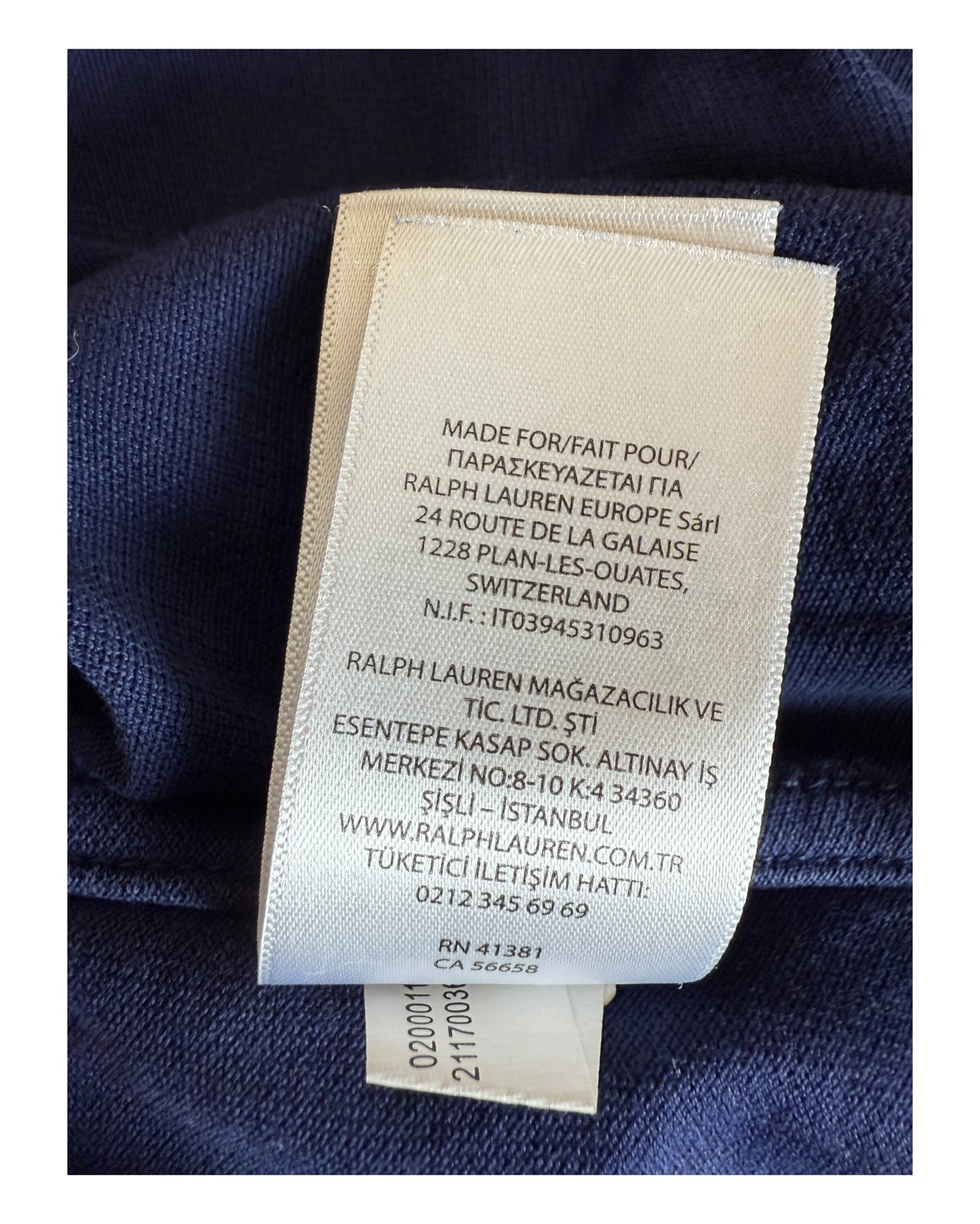 Polo Ralph Lauren Knit Oxford Bluse marineblau Größe S