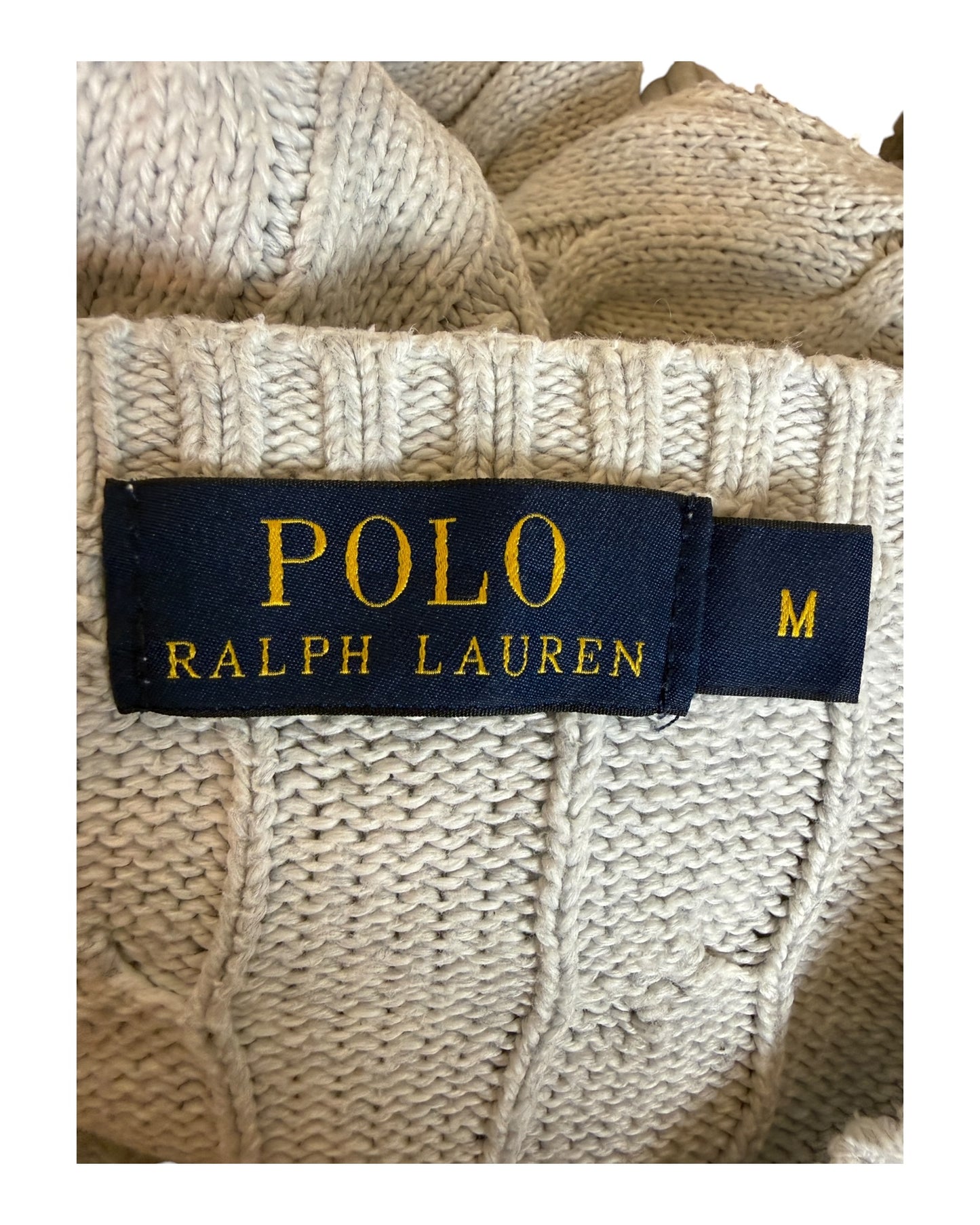 Polo Ralph Lauren Zopfmuster Pullover grau Größe M