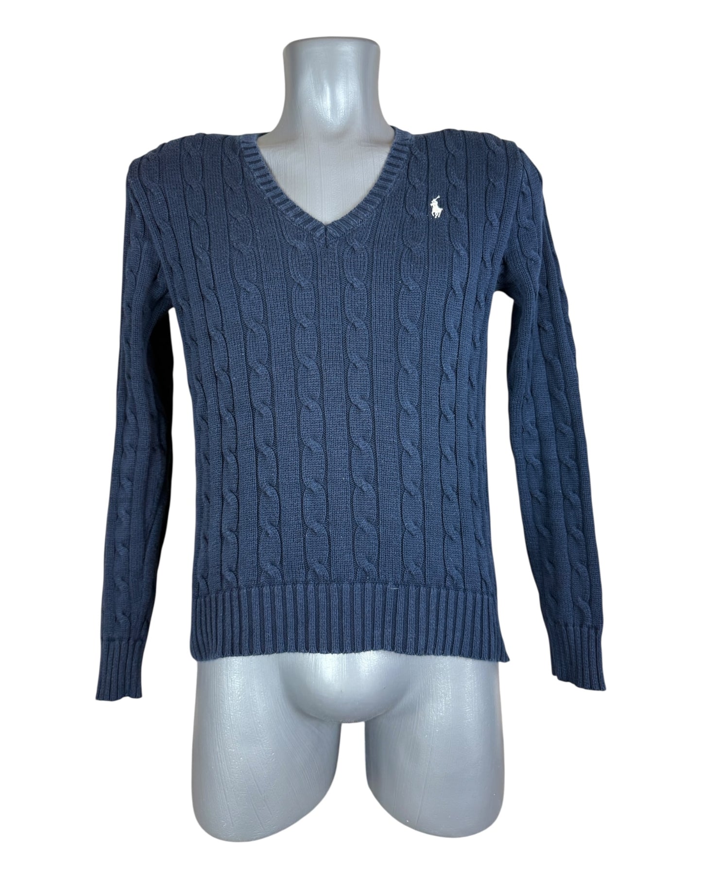 Polo Ralph Lauren Zopfmuster Pullover marineblau Größe M
