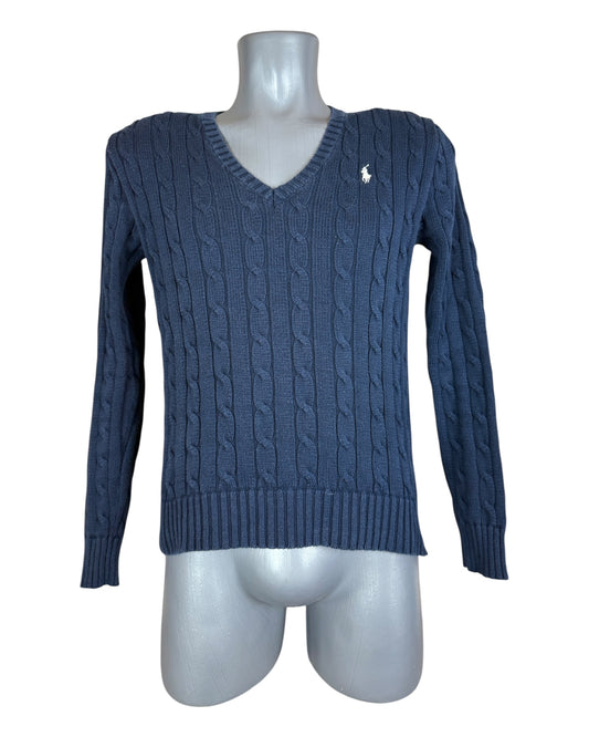 Polo Ralph Lauren Zopfmuster Pullover marineblau Größe M