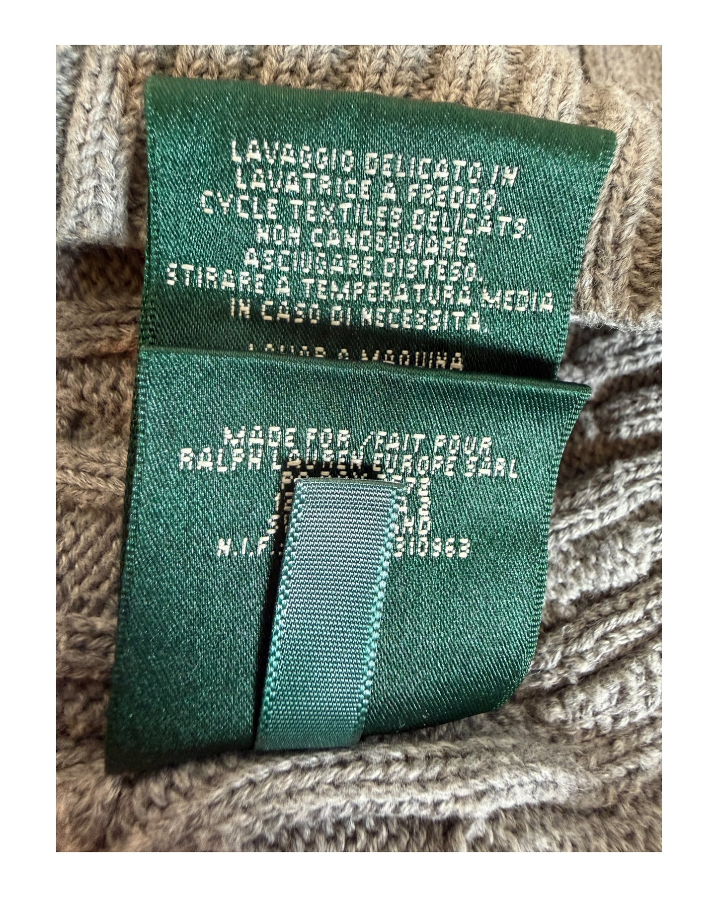 Polo Ralph Lauren Zopfmuster Pullover grau Größe S