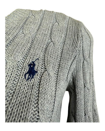 Polo Ralph Lauren Zopfmuster Pullover grau Größe S
