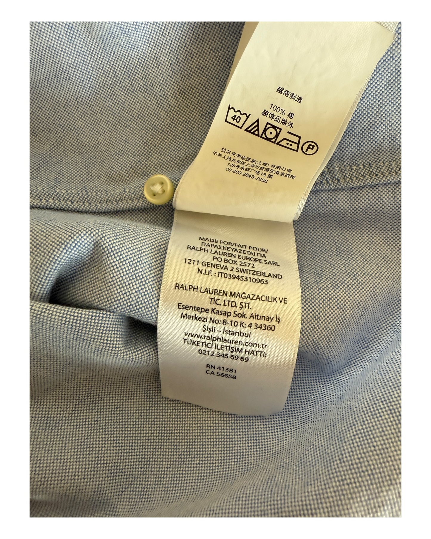 Polo Ralph Lauren Oxfordhemd hellblau Größe M