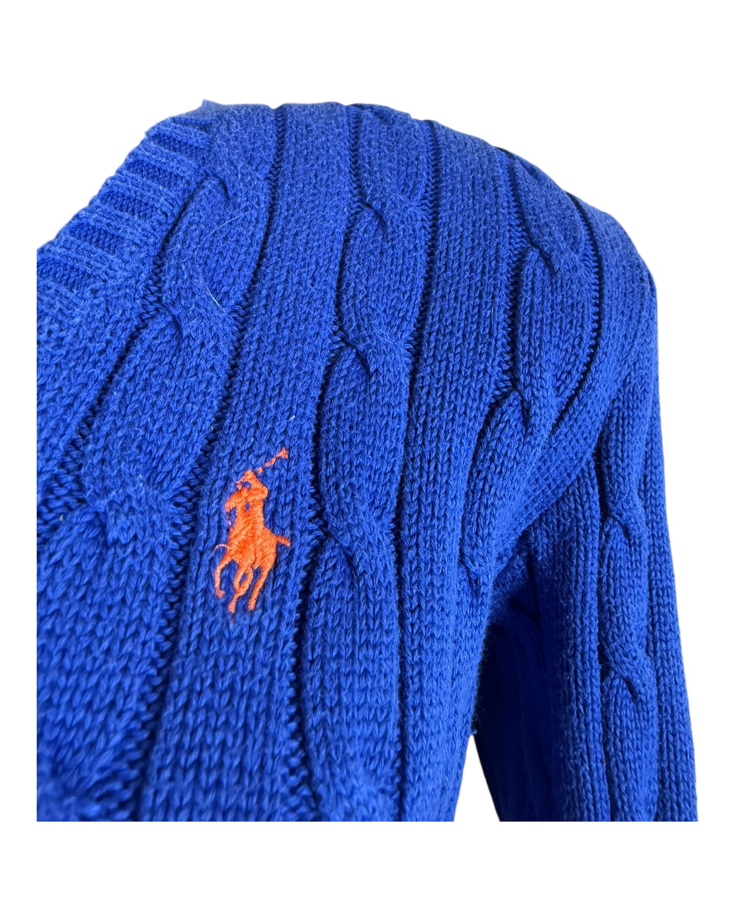Polo Ralph Lauren Zopfmuster Pullover blau Größe M