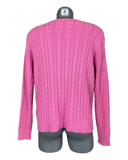 Polo Ralph Lauren Zopfmuster Pullover pink Größe L