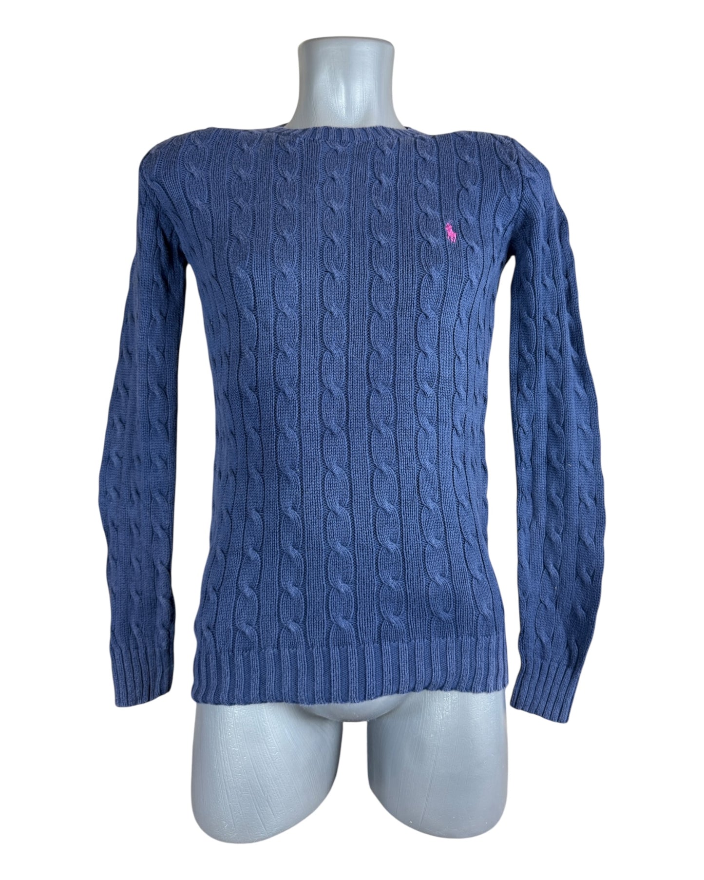 Polo Ralph Lauren Zopfmuster Pullover marineblau Größe S