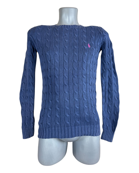Polo Ralph Lauren Zopfmuster Pullover marineblau Größe S